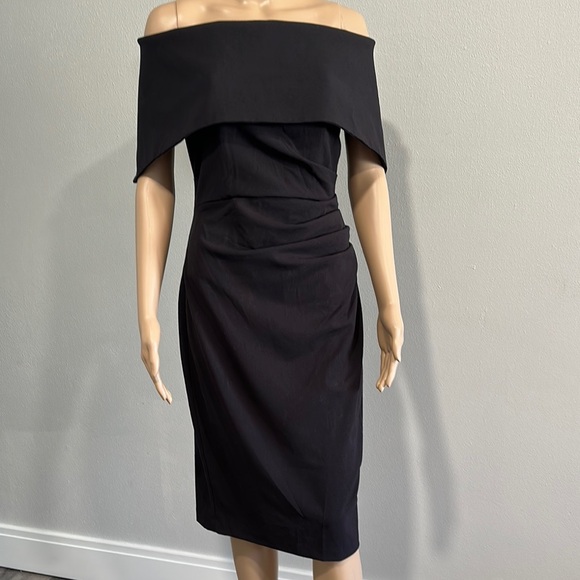 Elegant Off-Shoulder Black Dress - Picture 1 of 6